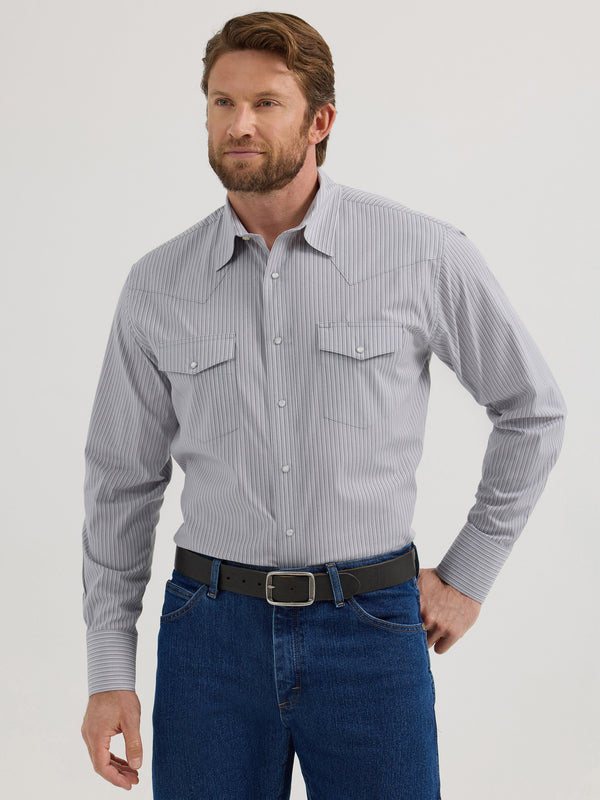 Wrangler Men's Classic Pearl Snap Stripe Shirt 112355361