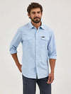 Wrangler Men's Short Sleeve ATG Drover Utility Shirt - Cerulean - 112360550