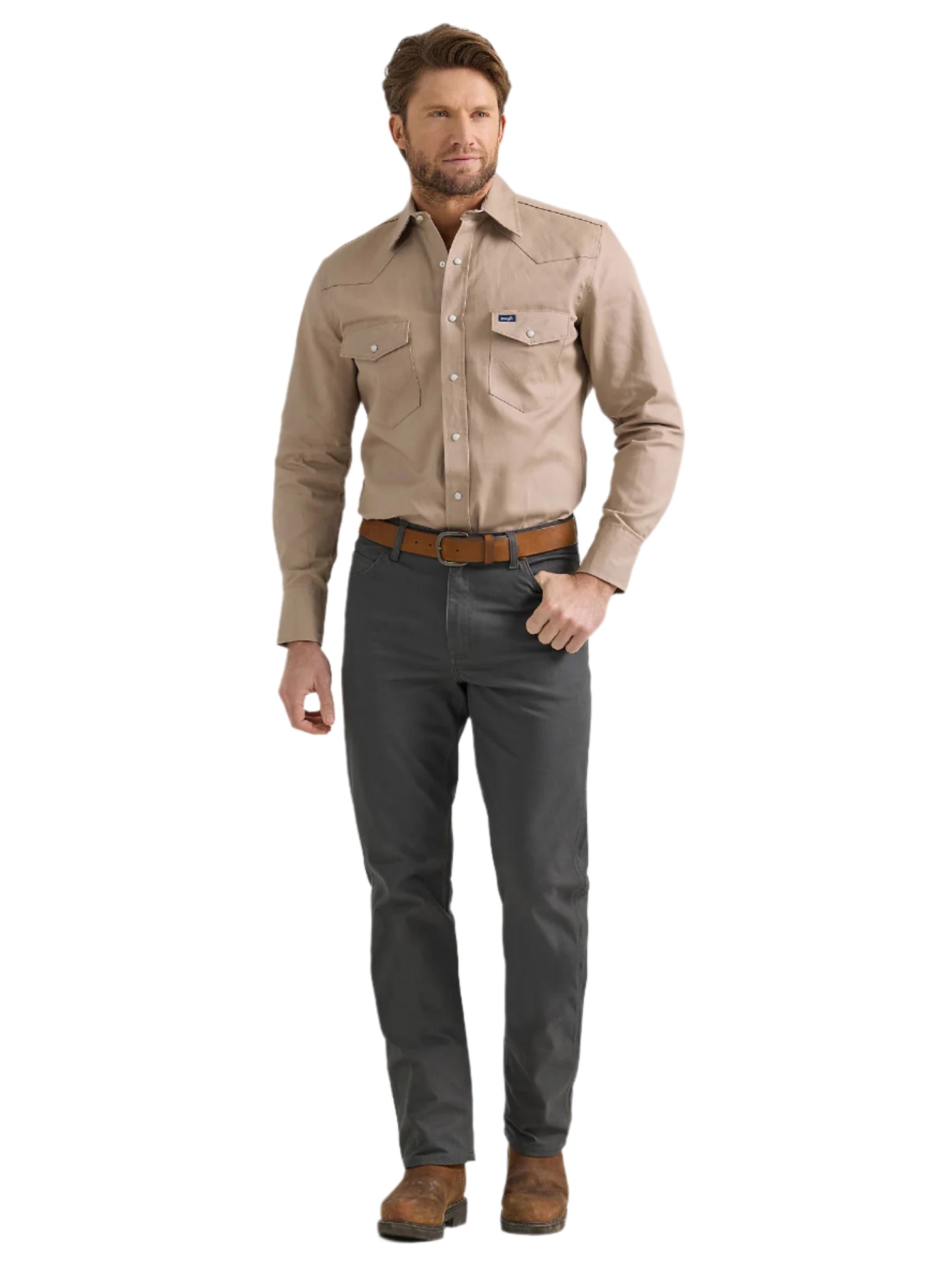Wrangler Mens Performance Tough Comfort Cowboy Cut Grey Work Pants-112 Wrangler Mens Performance Tough Comfort Cowboy Cut Grey Work Pants-112