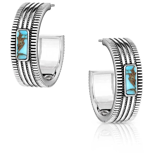 Montana Silversmiths Turquoise Sky Hoop Earrings-ER6111