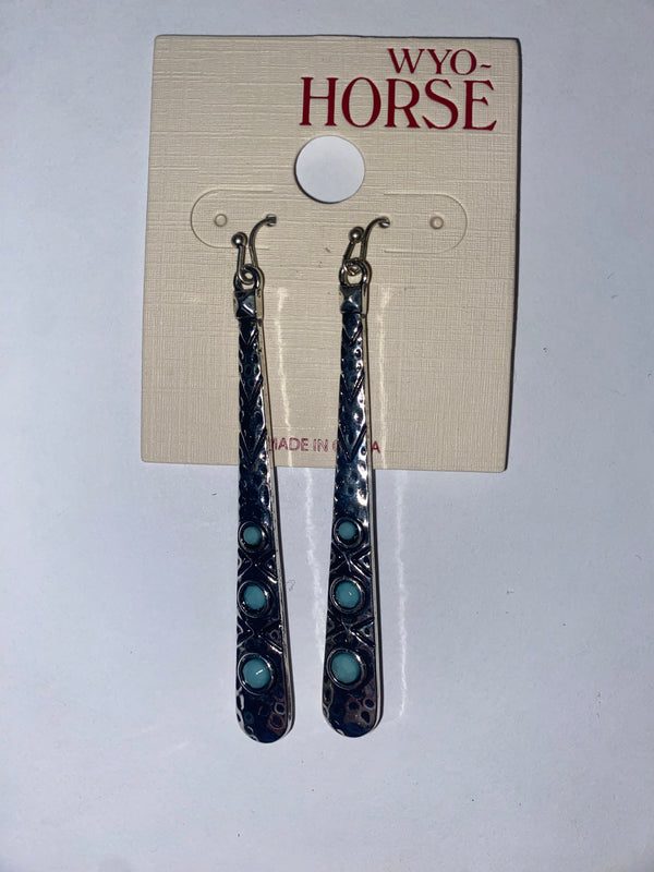 WYO Horse-Inc Turquoise Bar Earrings JE186S