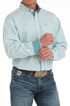 Cinch Mens Blue Pinstripe Long Sleeve Shirt-MTW1105899