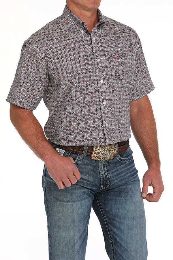 Cinch Mens Dark Pink Arena Flex Print-MTW1704150