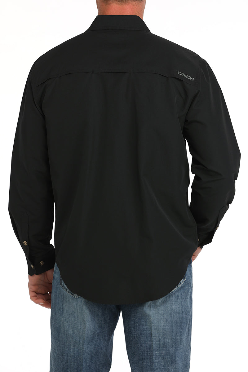 Cinch Mens Black Button Arena Flex Shirt-MTW1722002