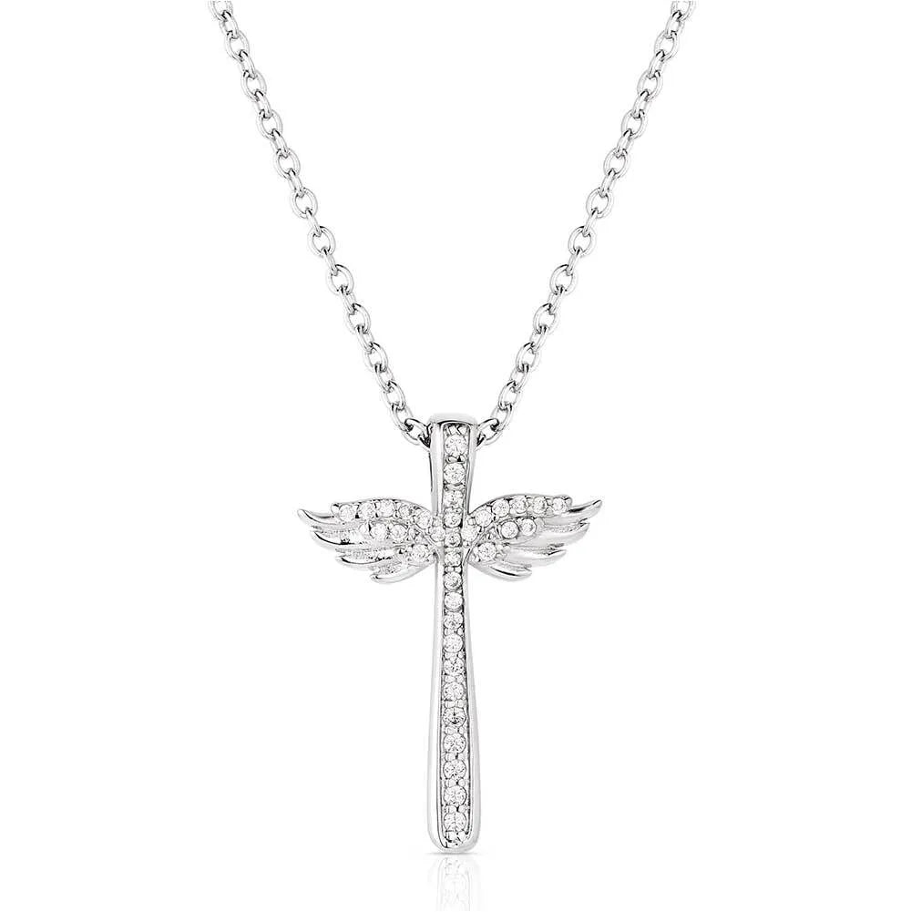 Montana Silversmiths Wings of Faith Cross Necklace-NC6125