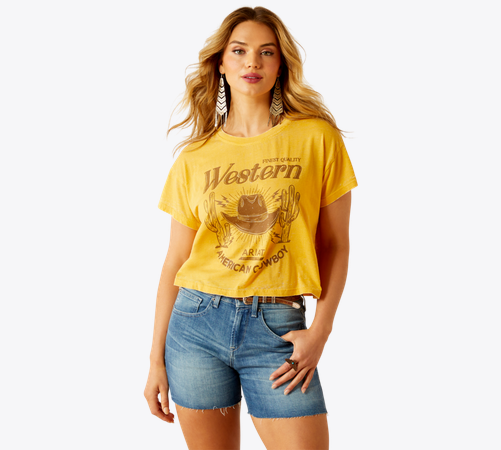 Ariat Ladies "Gold Rush" T-Shirt - Mango Mojito - 10060392