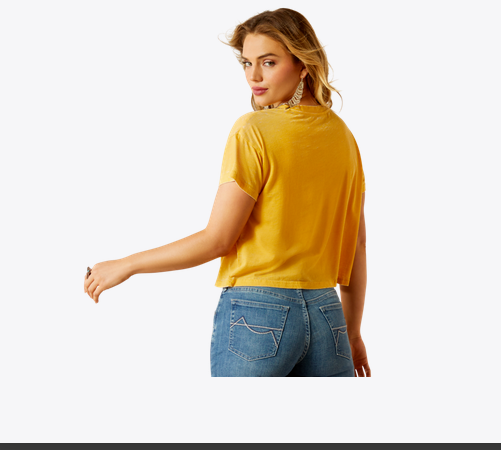 Ariat Ladies "Gold Rush" T-Shirt - Mango Mojito - 10060392
