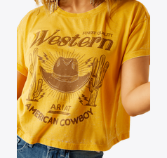 Ariat Ladies "Gold Rush" T-Shirt - Mango Mojito - 10060392
