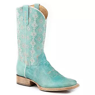 Roper Ladies Blue Fashion Square Toe Leather ANIKA Boots 09-021-7016-8586