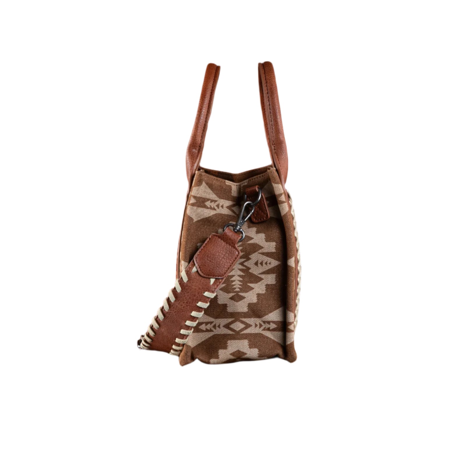 Wrangler Southwestern Print Small Canvas Tote/Crossbody - Brown - WG2212-8120