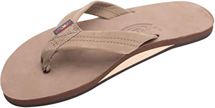 Rainbow Sandals Men's Dark Brown Leather Single Layer Arch Flip