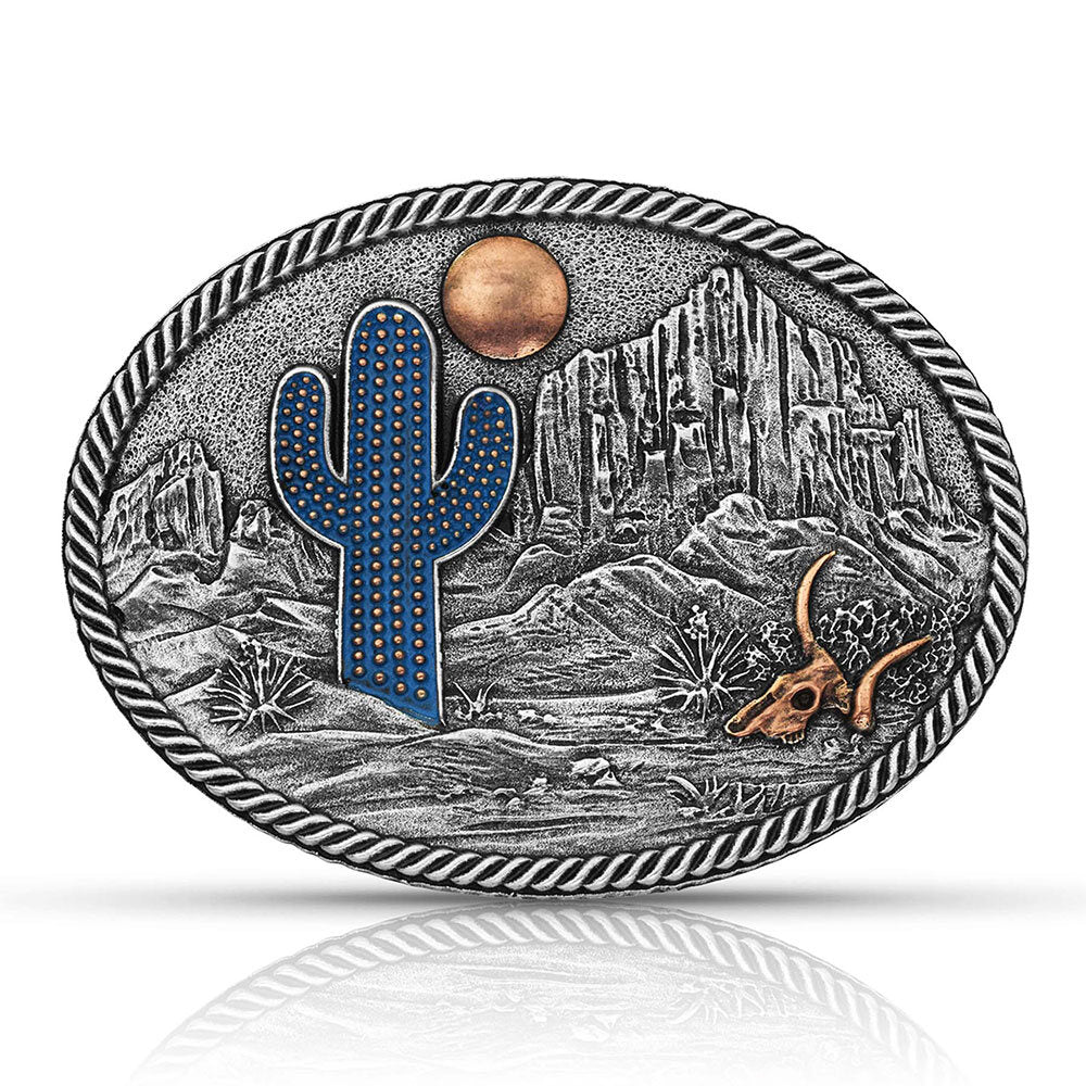 Attitude Montana Silversmiths Desert Moon Cactus Buckle- A825