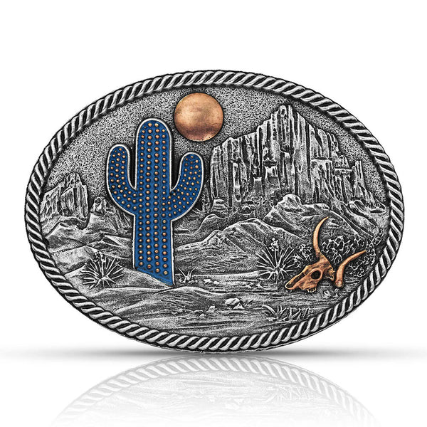 Attitude Montana Silversmiths Desert Moon Cactus Buckle- A825