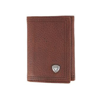 Ariat Men's Tri-Fold Leather Wallet Sunshine Brown A35122281