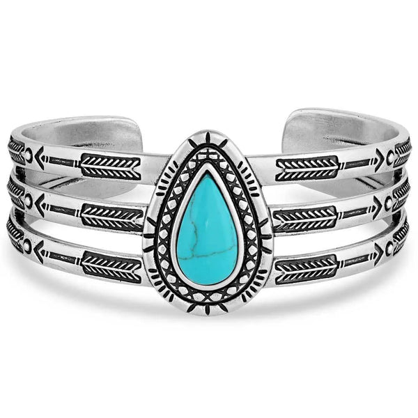 Montana Sliversmiths Ways of the West Turquoise Cuff Bracelet-BC5485
