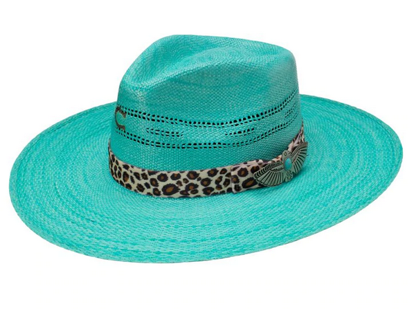 Charlie 1 Horse Right Meow Straw Hat Turquoise