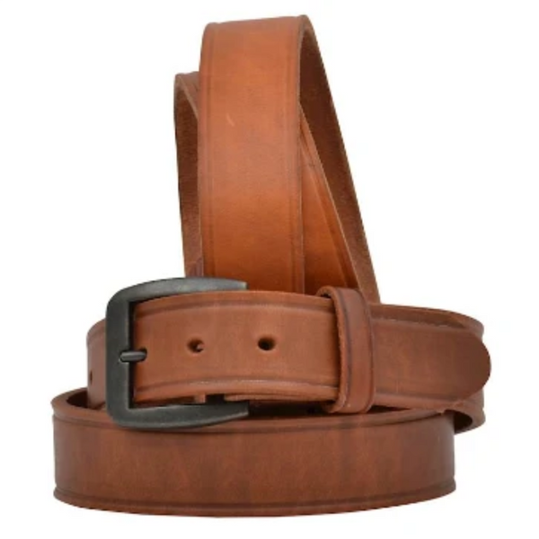 3D Belt Company Men's 1 1/2" Tan Harness Creased Edge Belt D1147