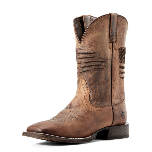 Ariat Men's Weathered Tan Circuit Patriot Western Boots 10029699