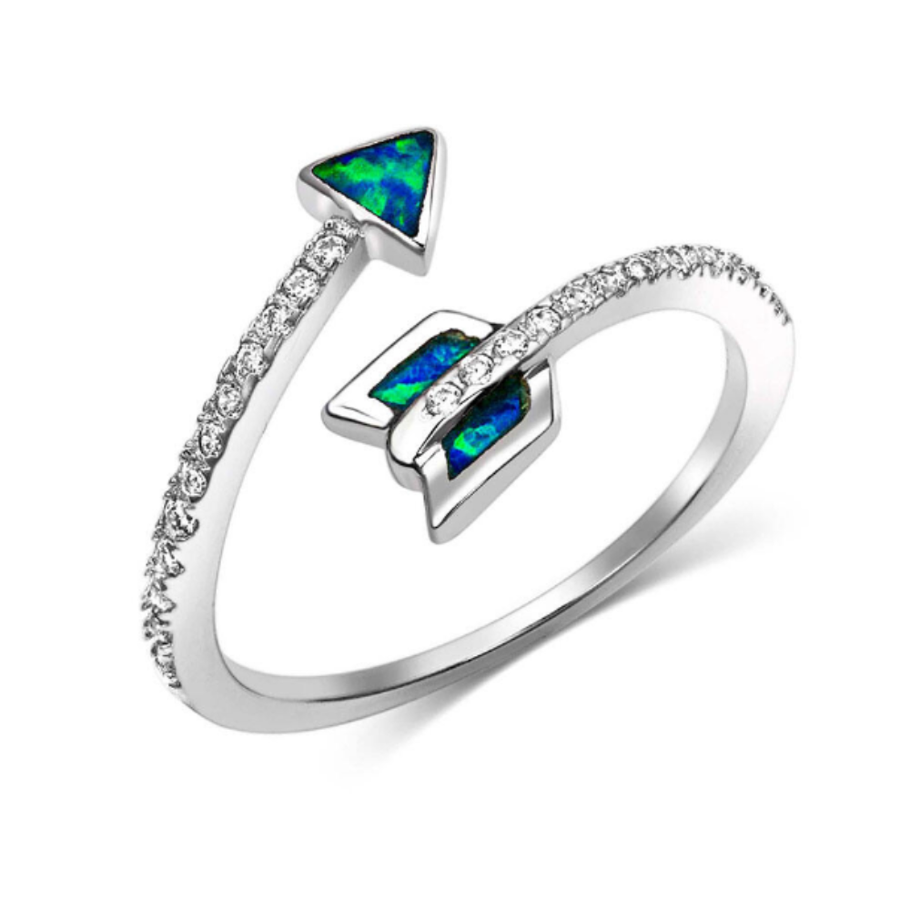 Montana Silversmiths Twisting Arrow Opal Ring