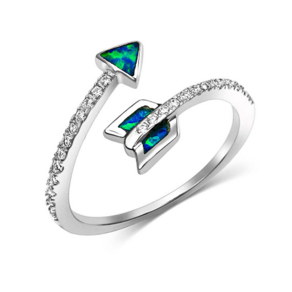 Montana Silversmiths Twisting Arrow Opal Ring