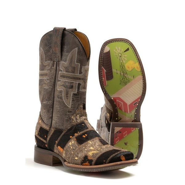 Tin Haul Ladies Furrlicious/Farm & Ranch Wide Square Toe Western Boots 14-021-0007-1446