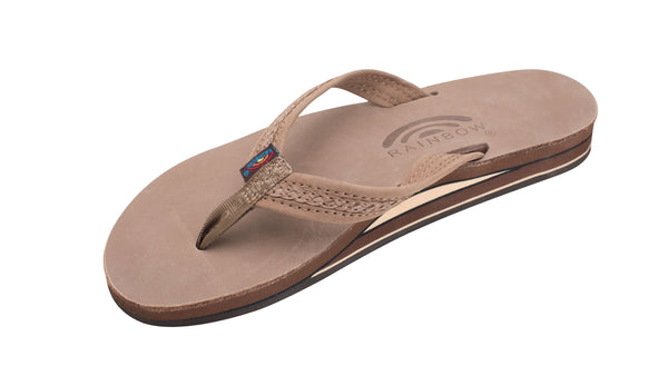 Rainbow Sandals The Willow – Double Layer Premier Leather with Double Braided 3/4” Medium Strap WILLOW00-DKBR