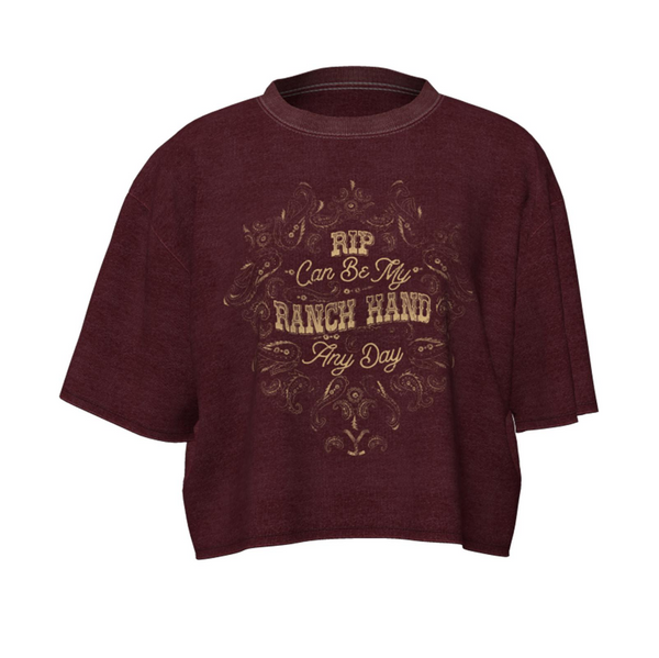 Wrangler Ladies Yellowstone Cropped Oversized T-Shirt 112323573