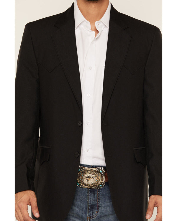 Circle S Mens Lubbock All Black Suit Coat-CC2976-40