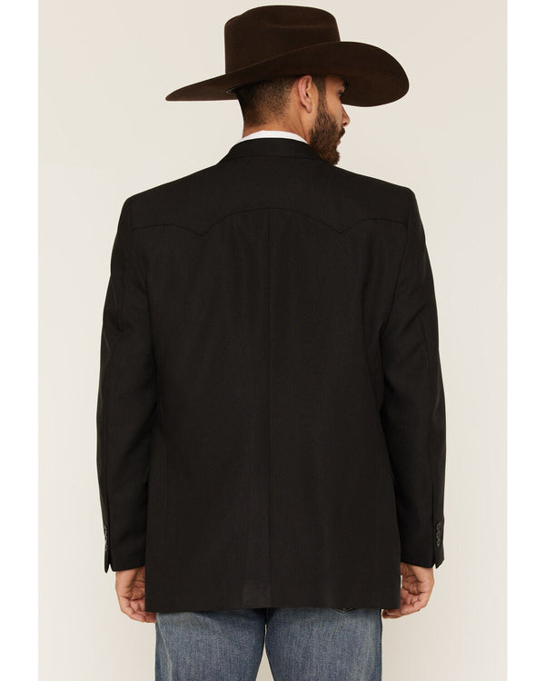 Circle S Mens Lubbock All Black Suit Coat-CC2976-40