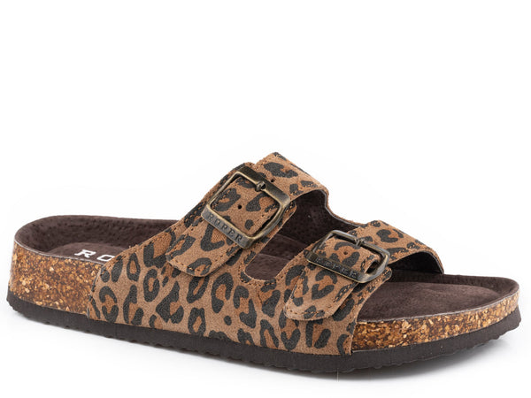 Roper Ladies Delilah Sandal Tan Leopard Suede 09-021-0607-3144