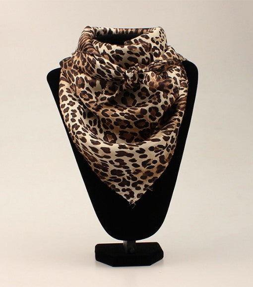 M&F Leopard Print Silk Wild Rag Scarf 33″, 0906802