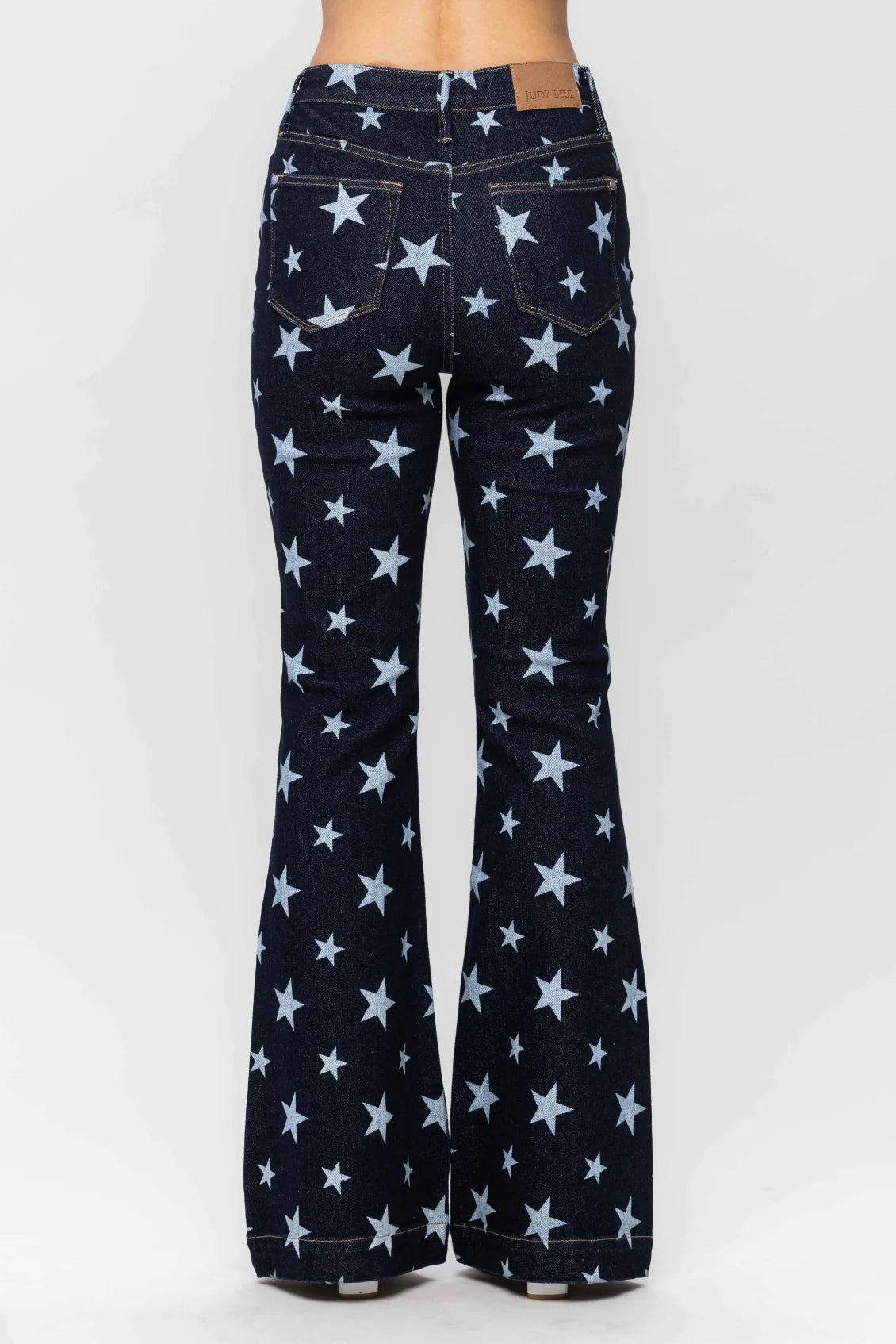 Judy Blue All Over Star Print Rinse Wash Flare Jeans JB88662