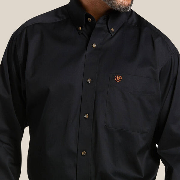 Ariat Men's Solid Twill Shirt -Black - 10000502