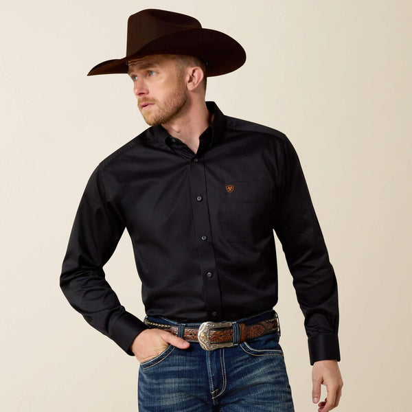 Ariat Men's Solid Twill Shirt -Black - 10000502