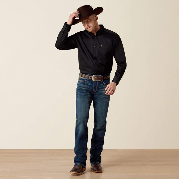 Ariat Men's Solid Twill Shirt -Black - 10000502