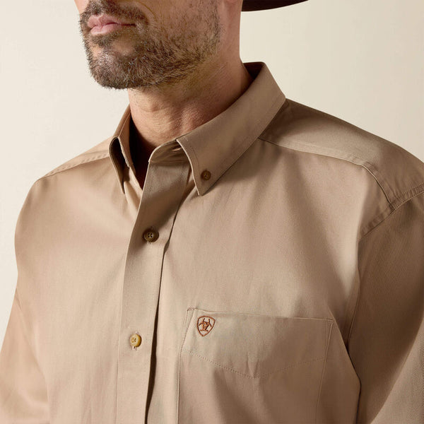 Ariat Men's Solid Twill Shirt - Tan - 10000505