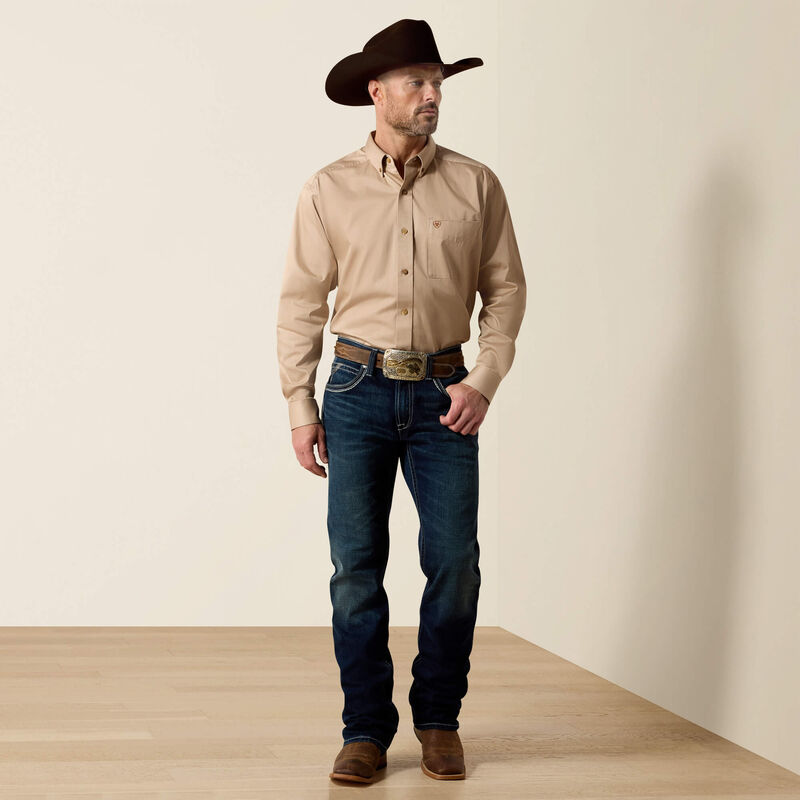 Ariat Men's Solid Twill Shirt - Tan - 10000505