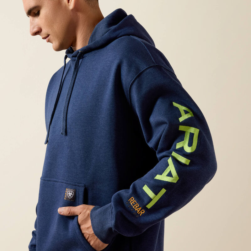 Ariat Men's Rebar Workman Graphic Hoodie Navy 10037645