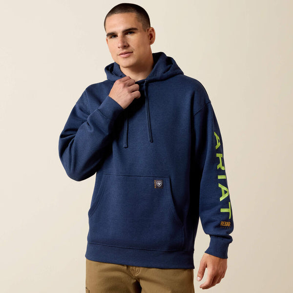 Ariat Men's Rebar Workman Graphic Hoodie Navy 10037645