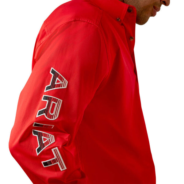 Ariat Men's Team Logo Twill Classic Fit Shirt Poppy Red 10044942