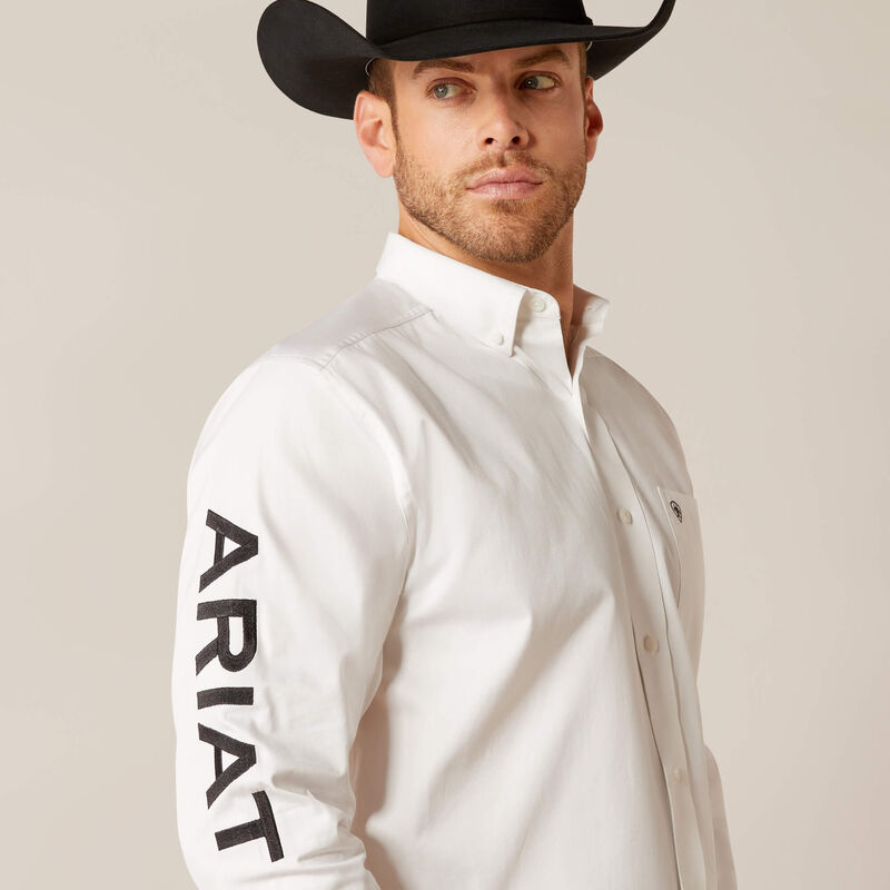 Men’s Ariat White Mexico Team Logo Twill Classic Fit Shirt Men’s Ariat White Mexico Team Logo Twill Classic Fit Shirt