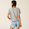 Ariat Ladies Homespun Flag T-Shirt - Heather Grey - 10051298