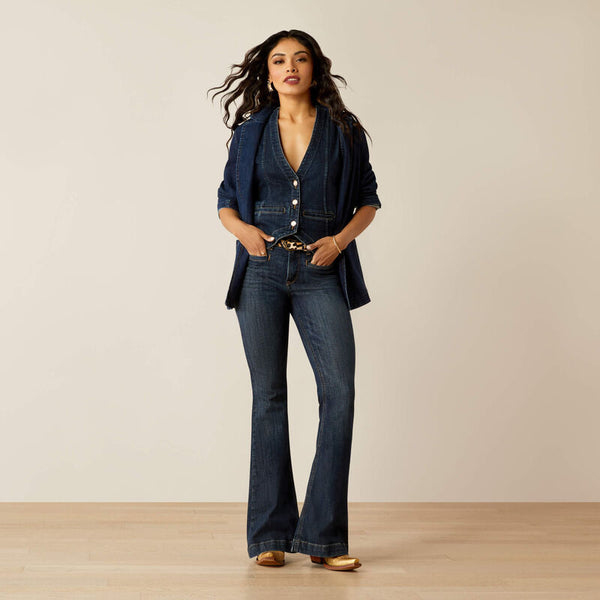 Ariat Ladies High Rise Alex Flare Jeans - Midnight - 10053531