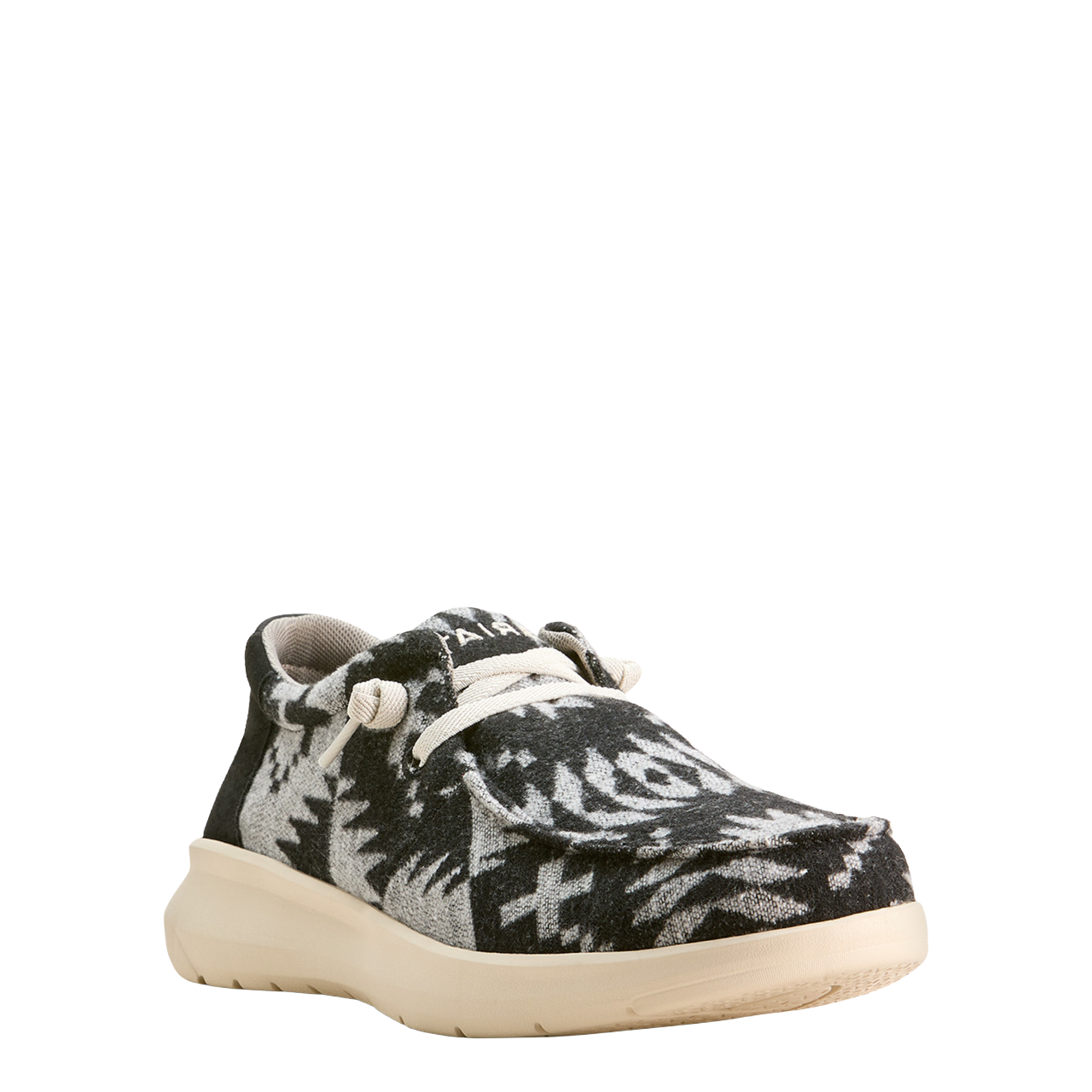 Ariat Men's Hilo Black & White Flannel Blanket Slip On Shoe - 10053751