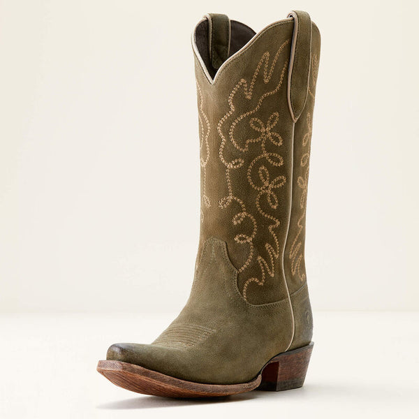 Ariat Ladies Jukebox Western Boot Soft Olive Suede 10053792