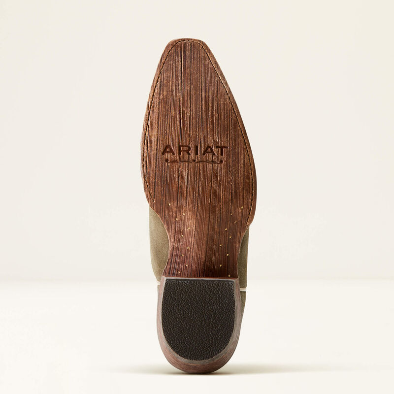 Ariat Ladies Jukebox Western Boot - Soft Olive Suede - 10053792