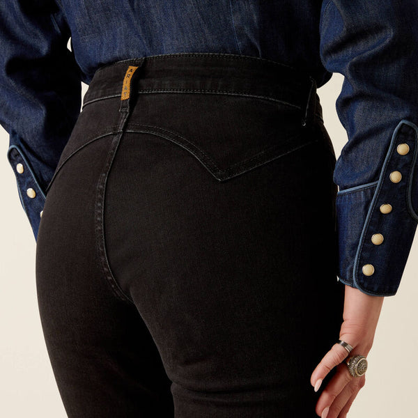 Ariat Ladies High Rise Dixie Slim Trouser Jeans - Black - 10054301