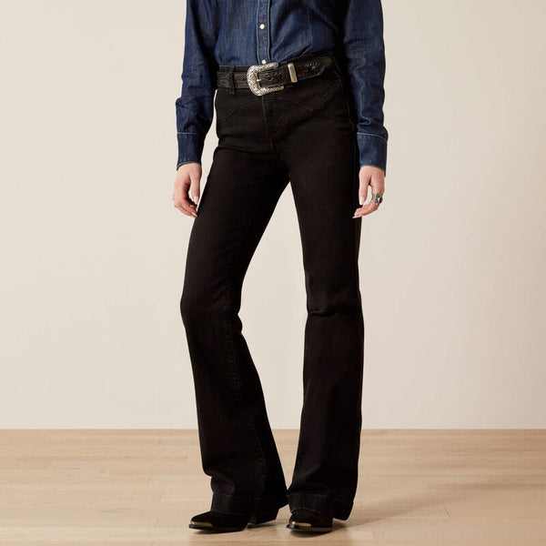 Ariat Ladies High Rise Dixie Slim Trouser Jeans - Black - 10054301