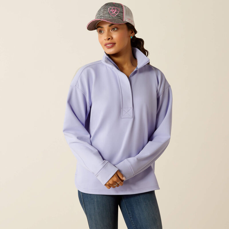 Ariat Ladies Breeze Logo 1/2 Zip Sweatshirt - Sweet Lavender - 10054498