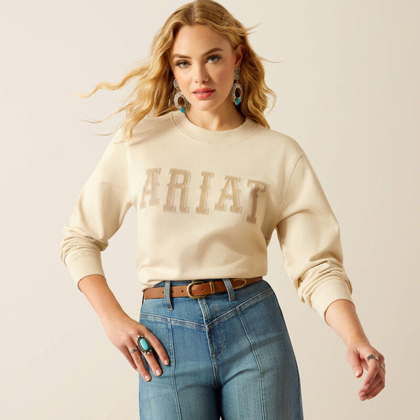 Ariat Ladies Essential Crew Sweatshirt - Summer Sand - 10054499